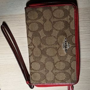 red Coach wristlet/wallet